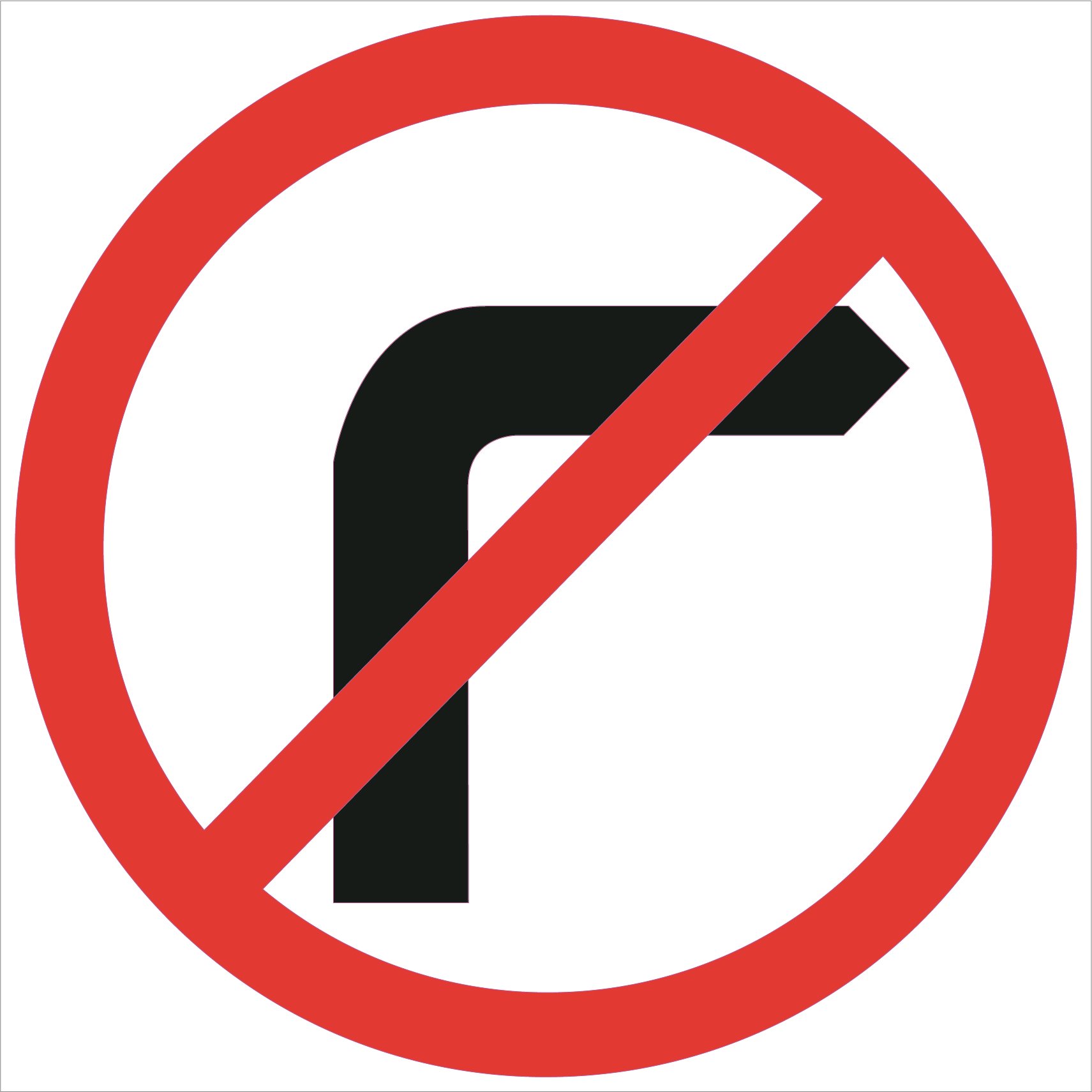 No Right Turn (Class1) 600 x 600 Corflute