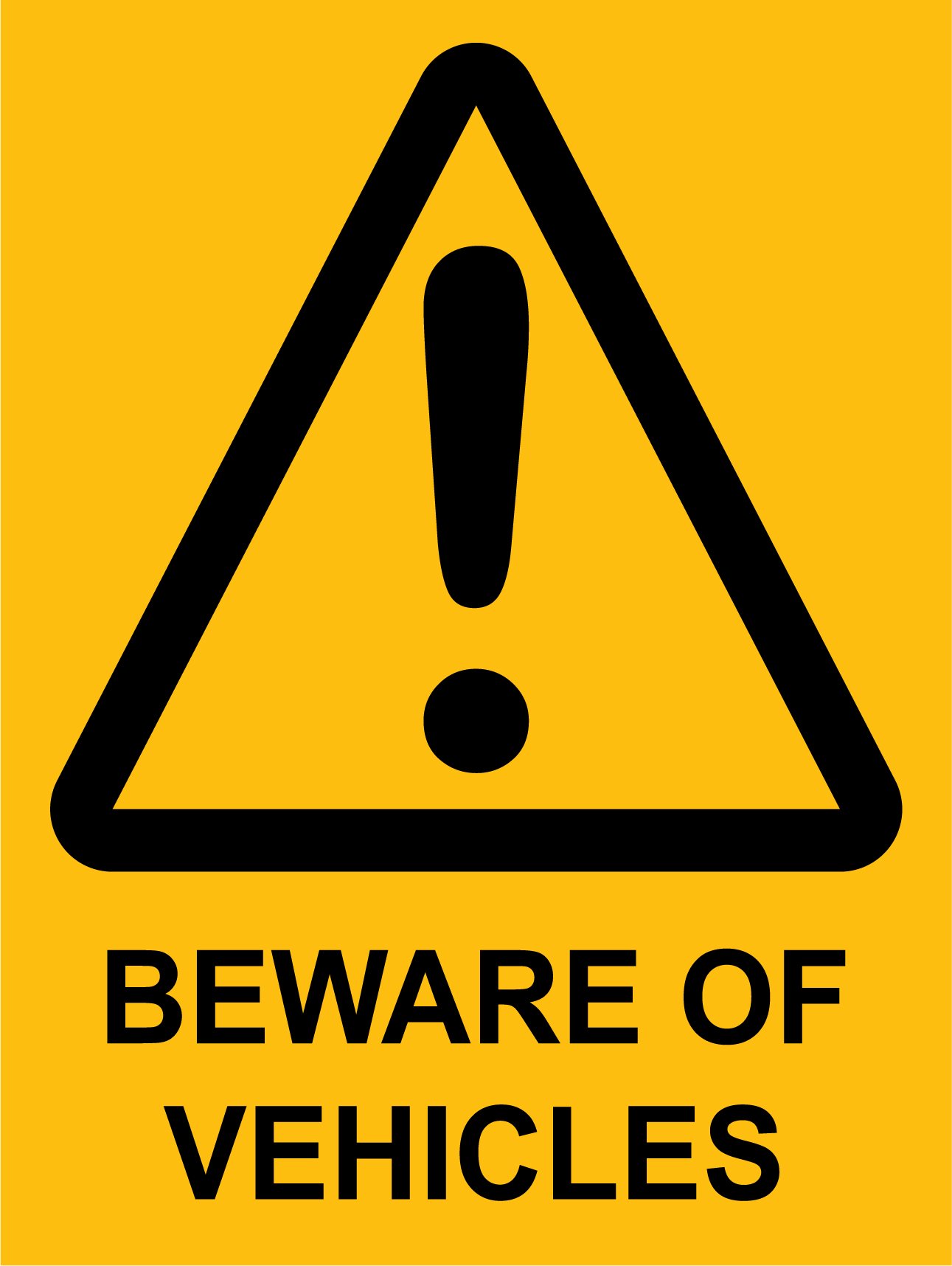 Hazard - Beware Of Vehicles - 450 x 600