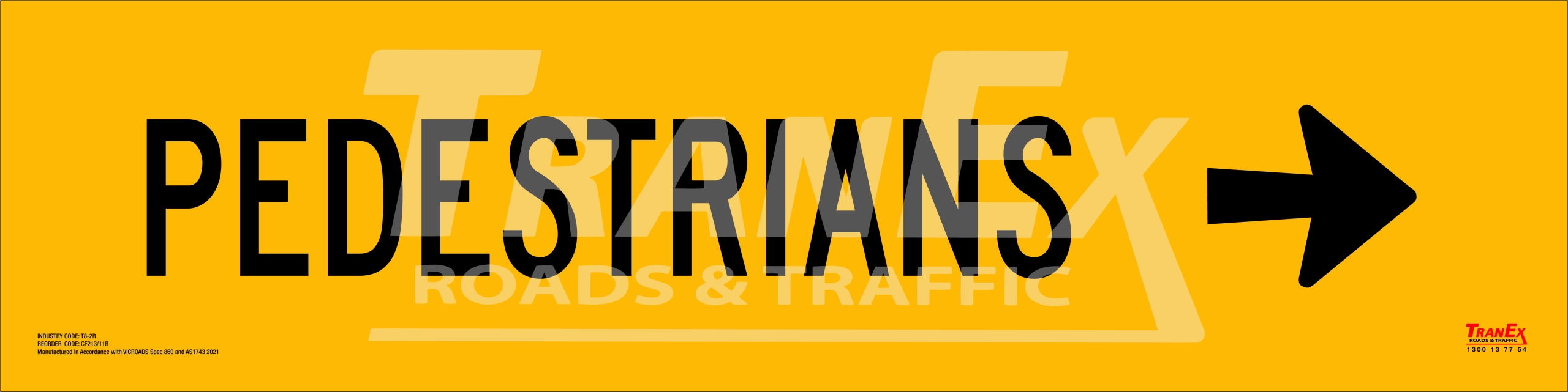 T8-2R_PEDESTRIANS ARROW R_1200x300