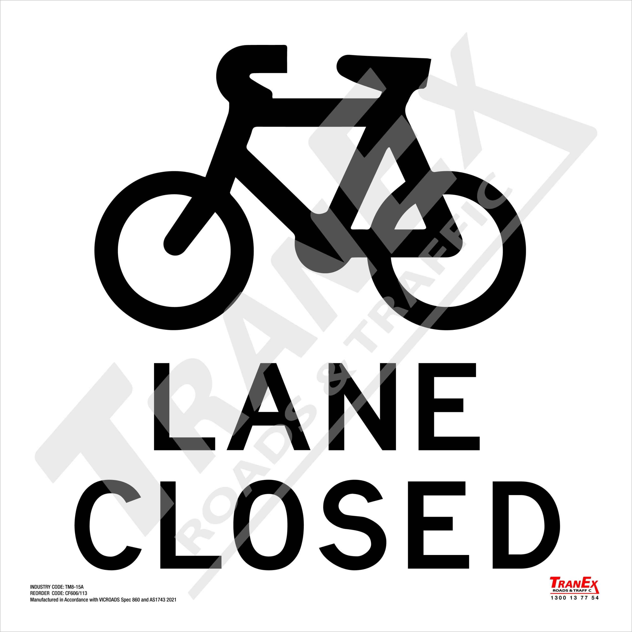 TM8-16A_BICYCLE LANE CLOSED_600x600