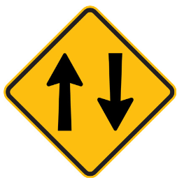 W4-11 Lane allocation. 1 lane each direction.