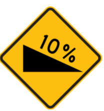 W5-39 10 percent decline sign