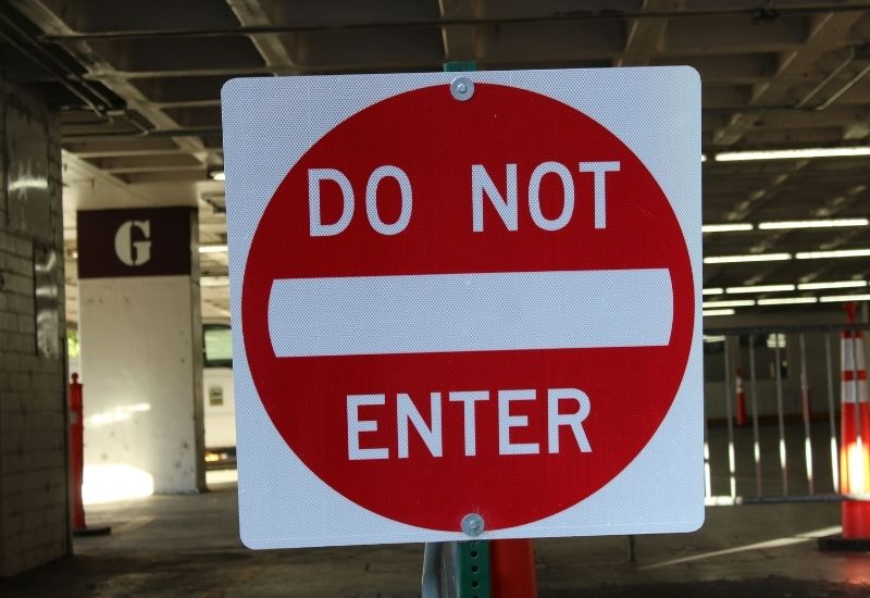 Do Not Enter Safety Sign in Car Park